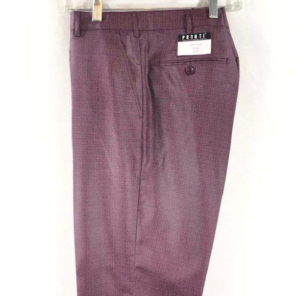 Pronti Collection by Phita Men Burgundy 2 Piece Leisure Suit Flat Front Size XL - Picture 4 of 5